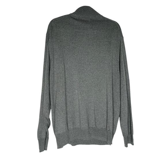 Jos. A. Bank Men's Sweater in 100% Merino Wool in Gray Partial Zipper Size XXL - Picture 2 of 5